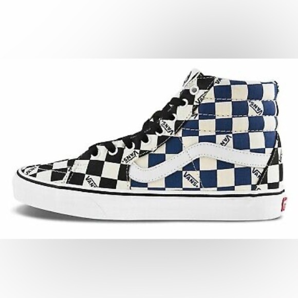 VANS Sk8-Hi Big Check - Black Navy - Picture 1 of 10